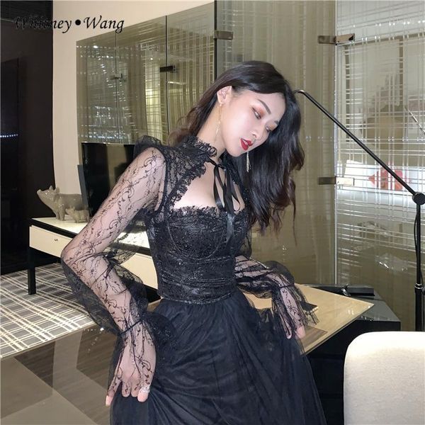 

blouses 2021 spring fashion vintage backless front hollow out lace blouse women blusas office lady shirt women's & shirts, White