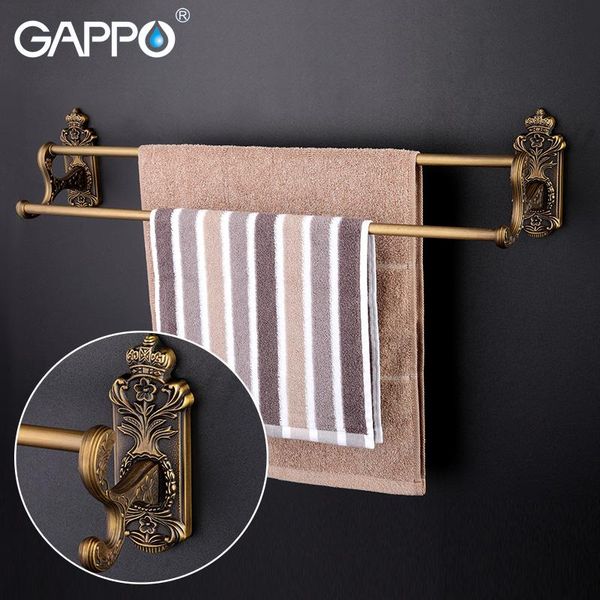 

towel racks gappo zinc-alloy bars wall mount double rails storage shelf hangers stainless steel rack bathroom accessories