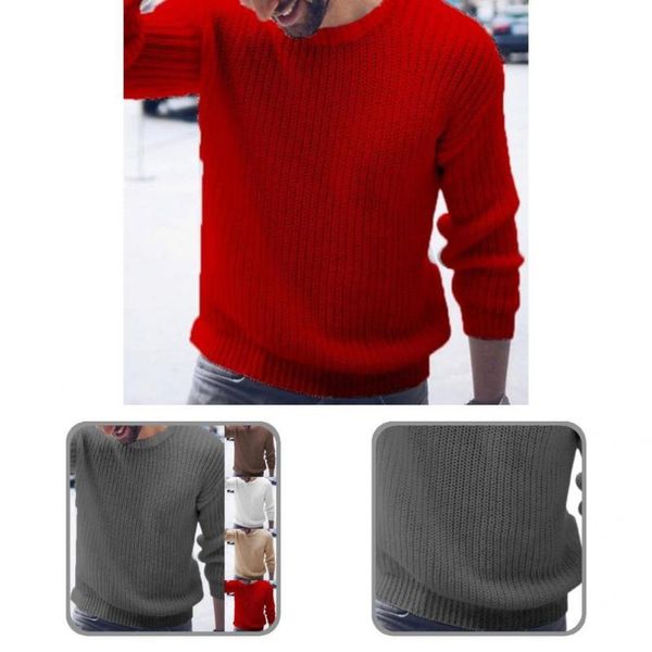 

men's sweaters quick dry simple long sleeve knitted autumn sweater all match solid color for daily wear, White;black