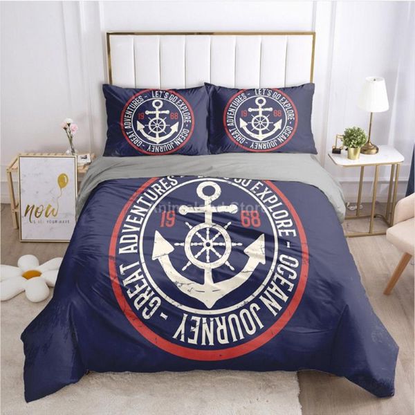 

bedding sets anchor set 3d fashion blue bed linen quilt duvet cover home textile decor twin single  king size gift kids