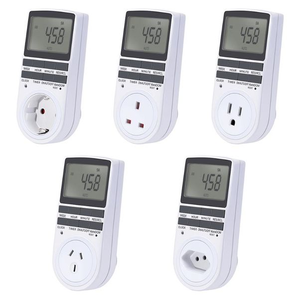 Timer Elektronischer digitaler Timer-Schalter 24-Stunden-Zyklus EU UK AU US BR-Stecker Intelligente Haussteckdose Programmierbare Zeitsteuerung 220V