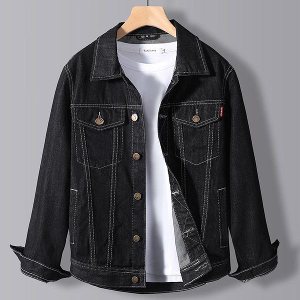

men's jackets denim jacket male korean version of the trend handsome outer clothes student mens lapel, Black;brown