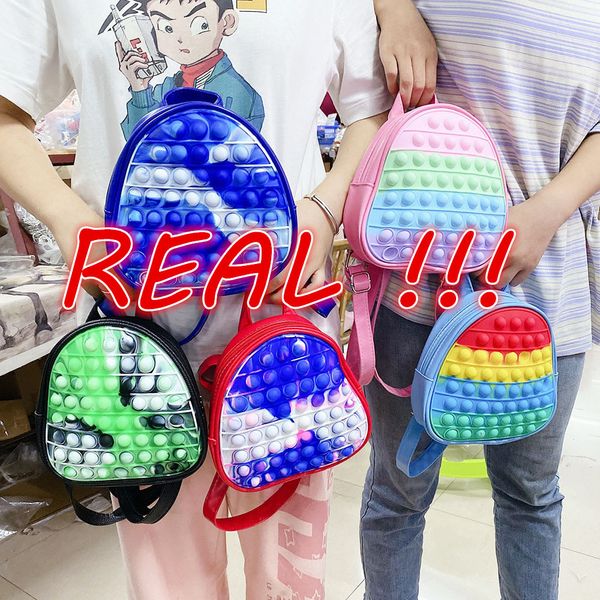 

real can be press fidget toys children backpacks girl boy school bags toddler kids schoolbag kindergarten anime kawaii fidget pouch gift