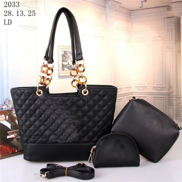 

diamond lattice bags designer large capacity shopping handbag matching small bag 3 pieces set lychee pattern handbags simple fashion purse