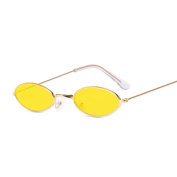 

sunglasses vintage small oval women black gold frame sun glasses female male pink yellow shades coulos, White;black