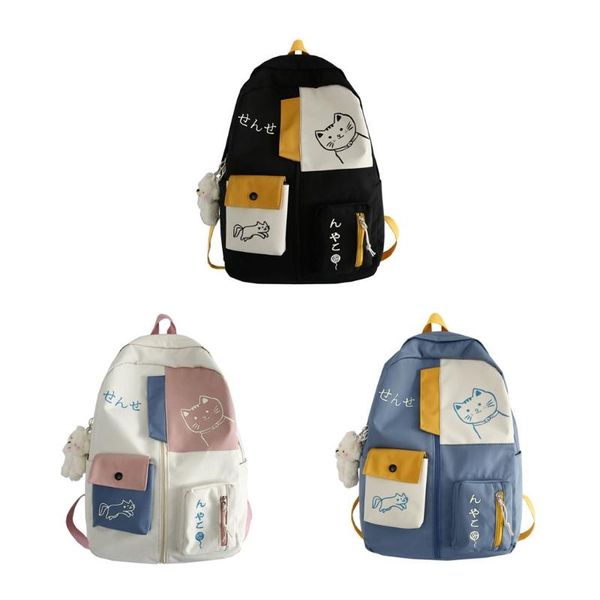 

school bags 28gd women backpack kawaii patchwork female large capacity japanese style shoulders bag for teenager girls