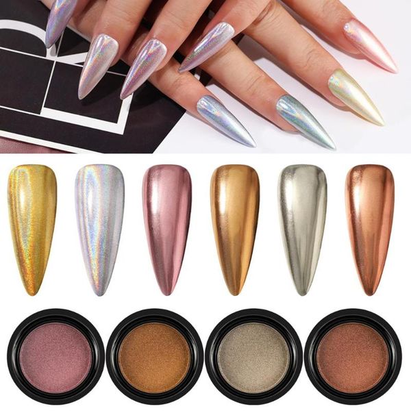 

nail glitter coscelia solid magic mirror powder pearl pigment art decorations nails accessories tools all for manicure, Silver;gold