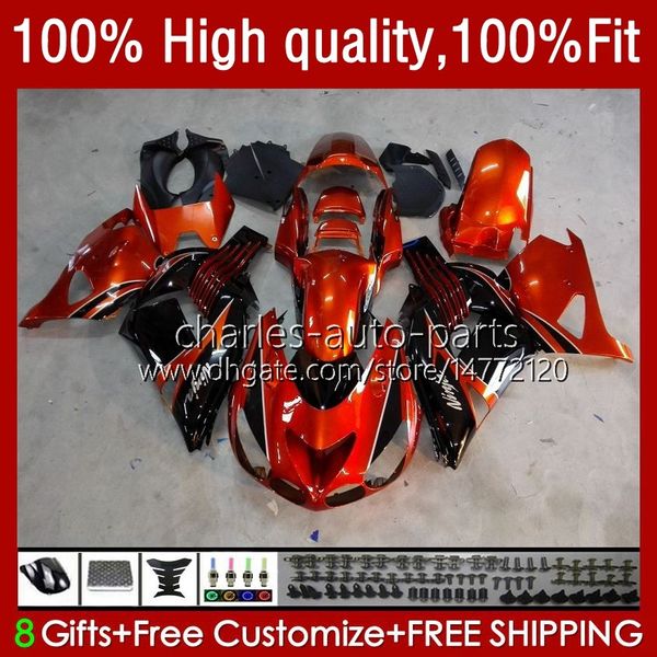 KAWASAKI ZX 14R ZZR İçin Enjeksiyon 1400 ZX14R 2012 2013 53HC.3 ZZR1400 ZX14R 12 13 14 15 16 17 OEM Fairing turuncu siyah 2014 2015 2016 2017