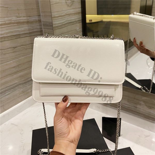 

luxurious designer leather envelope crossbody bags for women small size 22*16cm come with dust bag and box brand ladies black ivory chains h