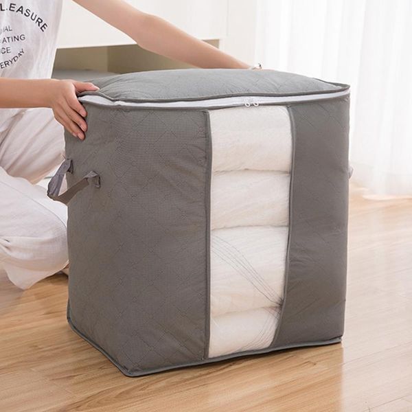 

clothing & wardrobe storage foldable quilt bag non woven portable dustproof clothes organizer bags large capacity box household accessories