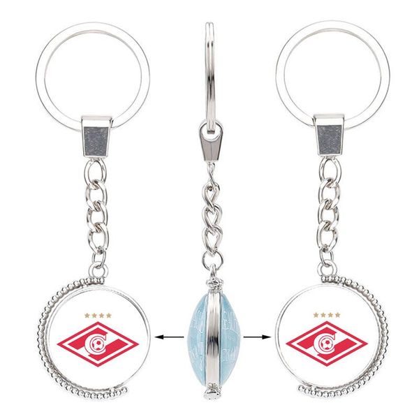 

keychains spartak moscow football team couple double-sided keychain friendship girlfriend boyfriend gift, Silver