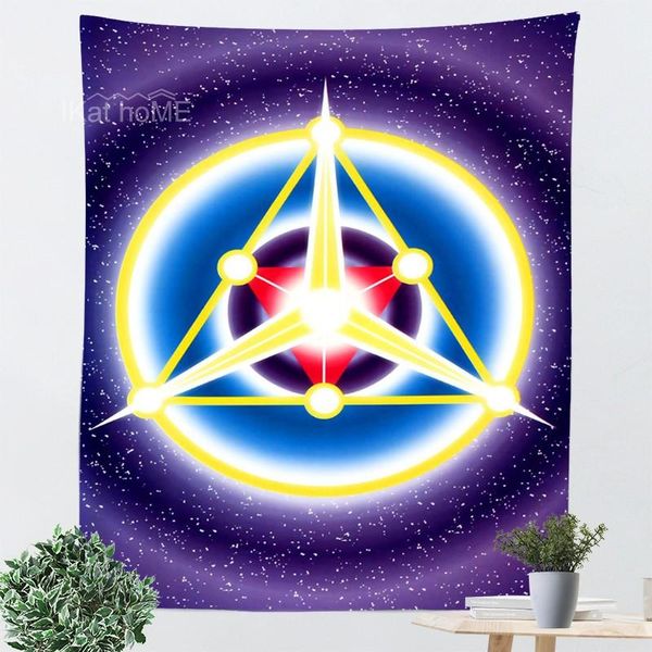 

tapestries high frequency energy tapestry wall hanging sacred geometric metatron's cube chakra cloth hippie boho decor art