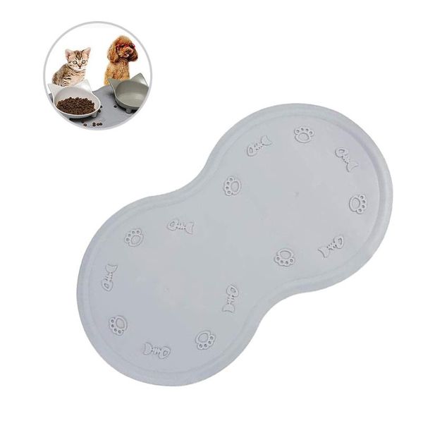 

kennels & pens dual cat mat pet water feeder bowl cushion silicone base