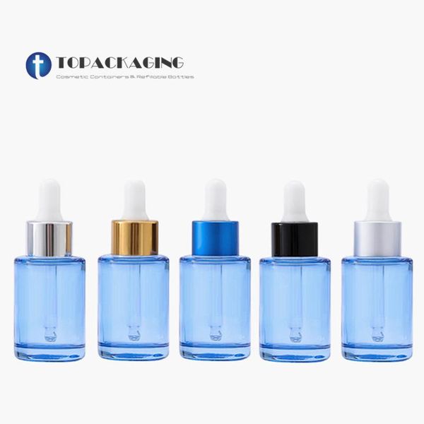 

storage bottles & jars 50pcs*30ml dropper bottle blue glass serum makeup packing small empty cosmetic container essential oil refillable liq