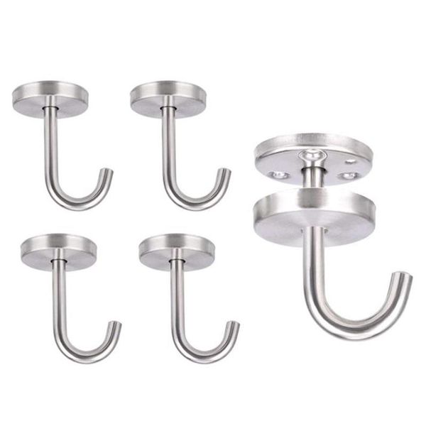 

pcs stainless steel ceiling hook round base mount overhead wall for hanging plants bird feeders wind chimes hooks & rails