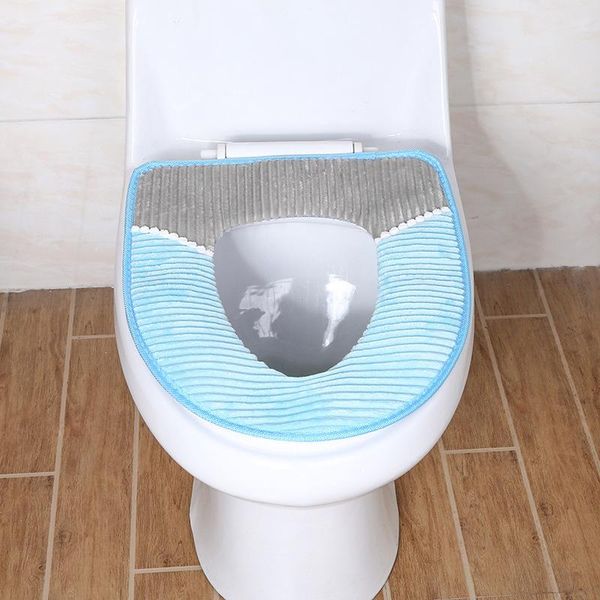 

soft comfortable artificial fiber washable bathroom toilet seat cover mat lid closestool cloth christmas set wholesale covers