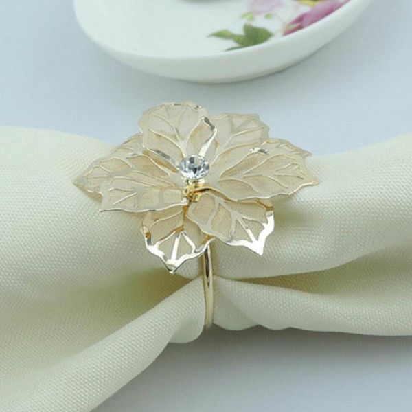 

pcs floral metal rings napkin holder dinner wedding towel ring for party table hk3