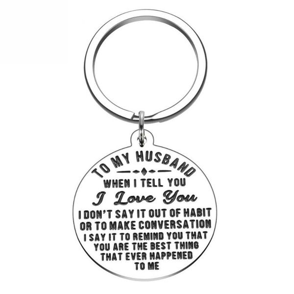 

keychains husband birthday keychain anniversary gift for from wife to my wedding valentines men him fiance gifts, Silver