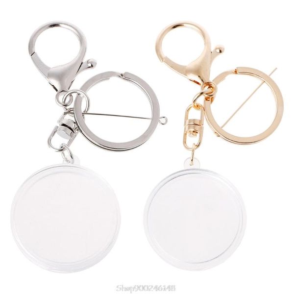 

acrylic coin holder with pad ring for 30mm 27mm keyring alloy keychain d02 20 dropship hooks & rails
