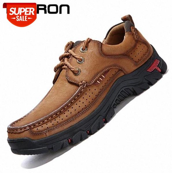 

2020 New High Quality Men's shoes 100% Genuine Leather Casual Shoes Waterproof Work Shoes Cow Leather Loafers Plus Size 38-48 #EG9g