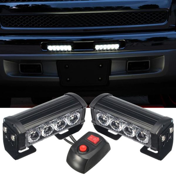 

working light 12v car led strobe flashing lights 7 modes waterproof grille warning emergency lamp