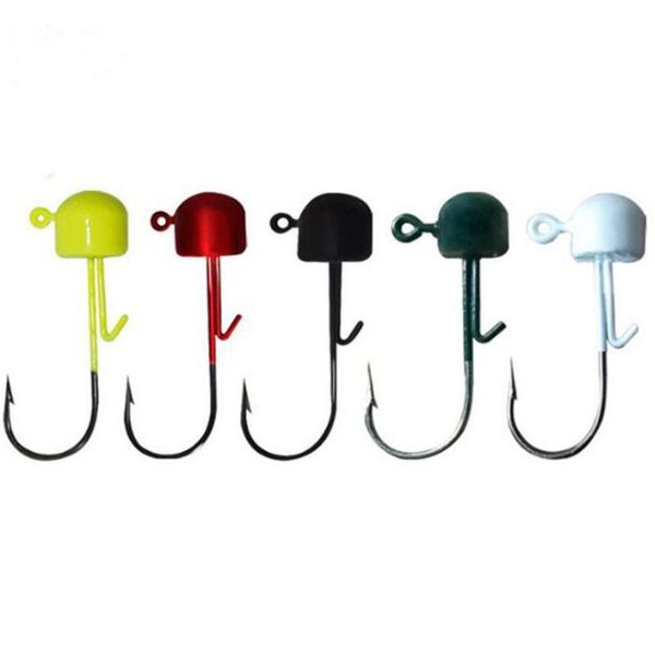 

fishing hooks 10pcs/bag 1.6g-18g 6 colors lead jig head with barbed
