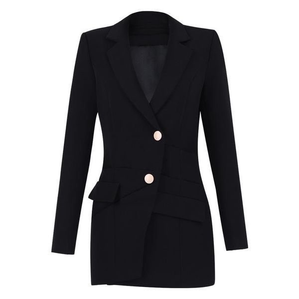 

women's jackets [ewq] style spring autumn black patchwork single breasted pattern lady of quality short loose suit coat women ad141, Black;brown