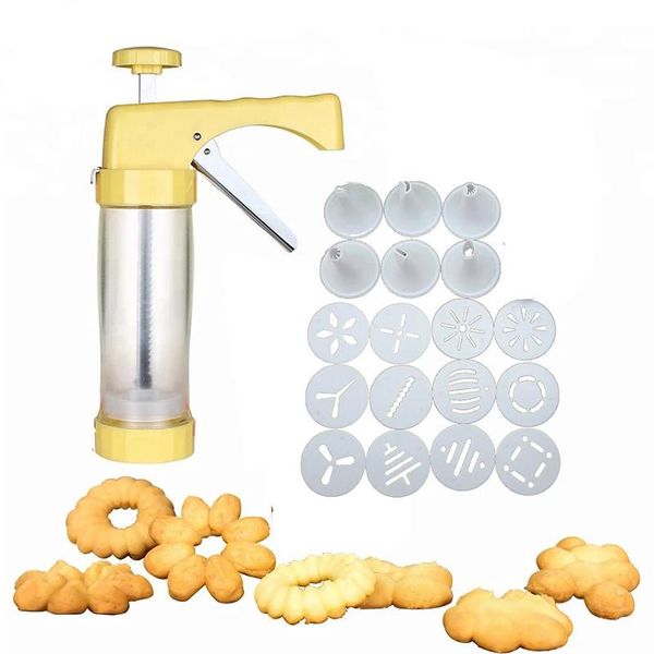 

baking moulds diy tools plastic cookie maker press set kit with 16 tips