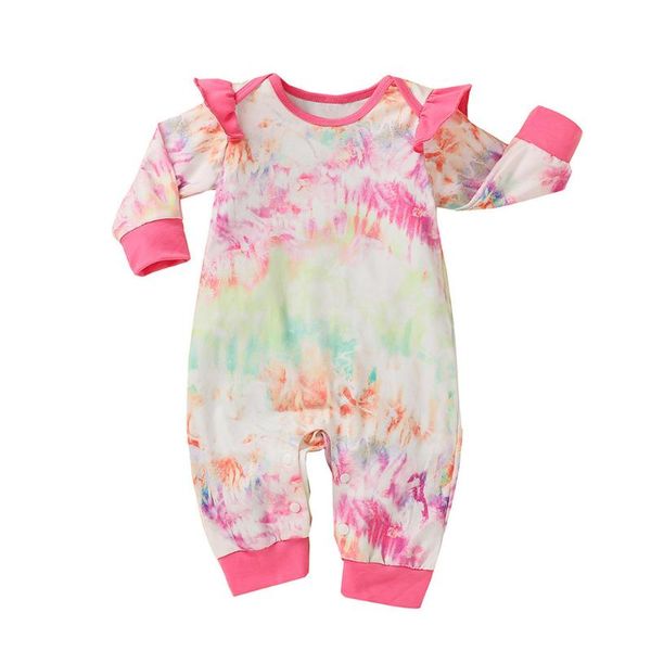 

fall outfits for baby fashion born boys girls rainbow tie dyed romper jumpsuit 0-2y long sleeve jumpsuits, Blue