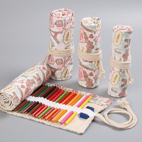 

pencil bags paris tower small fresh canvas handmade pen curtain