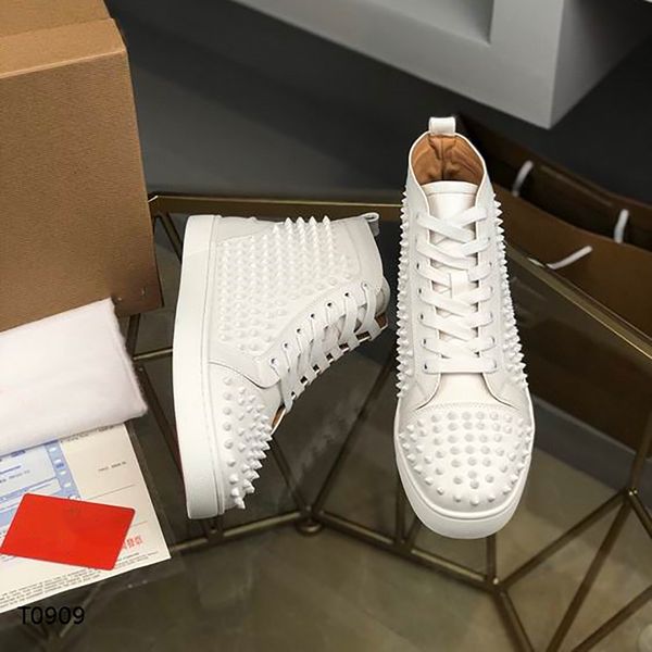 Mit Box Loubutins Christen Rot-Boden Vieira Spikes 000 Veau Velours Niveret Sneakers Schuhe Frauen Männer Mode vielseitig und Low-Schuh-Originalverpackung 3