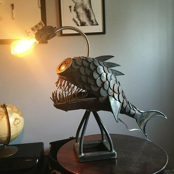 

party decoration angler fish lamp deskcreative night light bedroom lighting usb led silicone animal decor