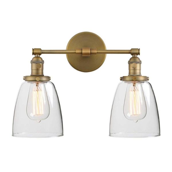 

wall lamp modern industrial glass double sconce
