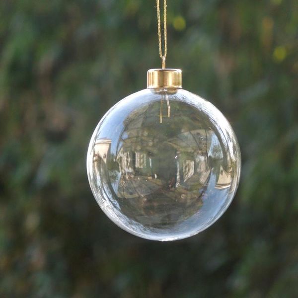 

party decoration 16pcs/pack diameter=8cm small size glass ball christmas tree hanger transparent globe home hanging pendant