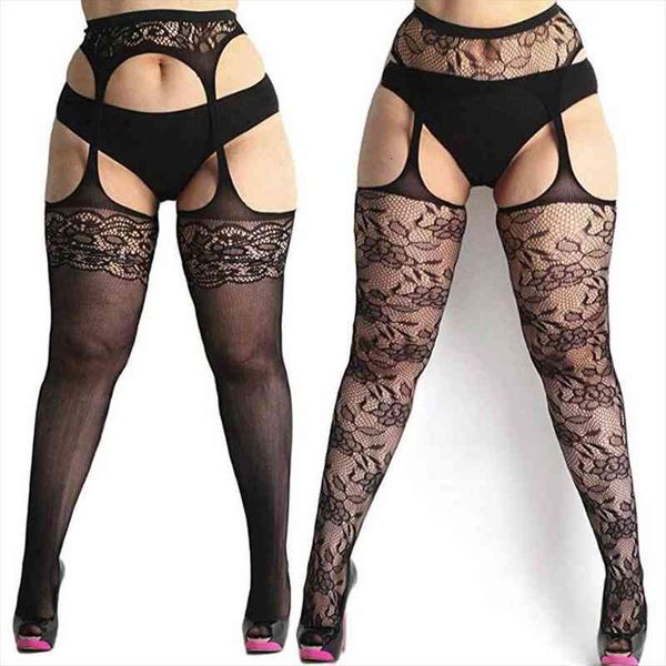 

womens swimsuit crotchless lingerie swimwear bikini stockings fishnet tights plus size lace suspender pantyhose stocking, White;black