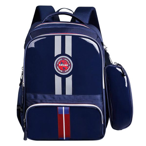 

school bags primary bag male 3-6 grade large-capacity british style lightening protection spine children's backpack with reflective 1