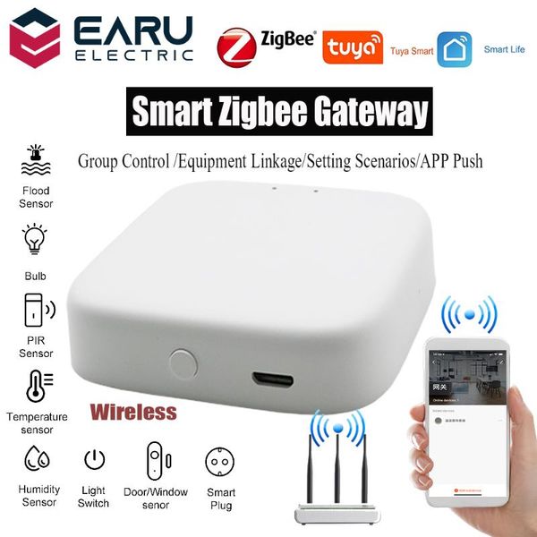 

smart home control tuya wireless zigbee bridge gateway hub remote devices life app for alexa google