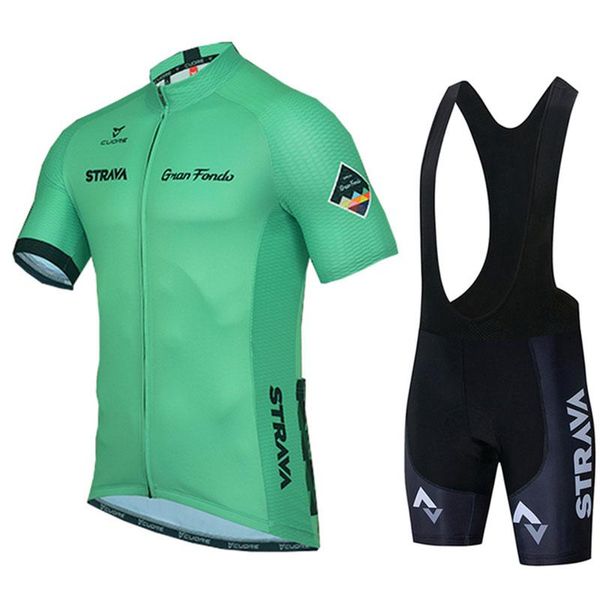 

racing sets 2021 s green strava cycling jersey red bicycle short sleeve clothing bike maillot bib shorts, Black;blue