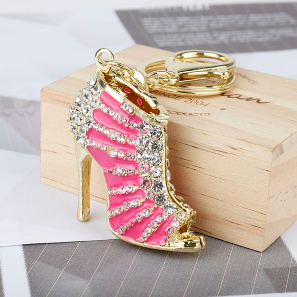 

Fashion Rhinestone Delicate High Heels Keyring Handbag Charm Pendant Keychain Trinket Women Girls Birthday Christmas Gifts