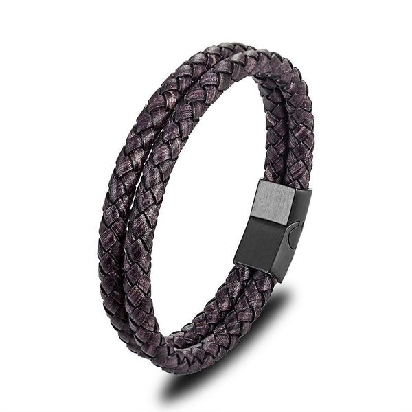 

charm bracelets vintage suede leather bracelet stainless steel men's woven wholesale, Golden;silver