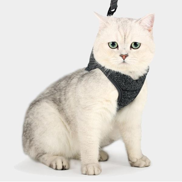 

cat collars & leads harness adjustable anti-escape small belt kitten soft breathable vest pet wiring traction walking
