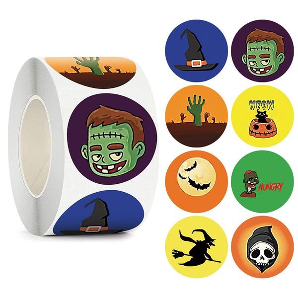 

gift wrap 500pcs/roll halloween christmas pumpkin decor labels seal stickers diy paper sticker 2021