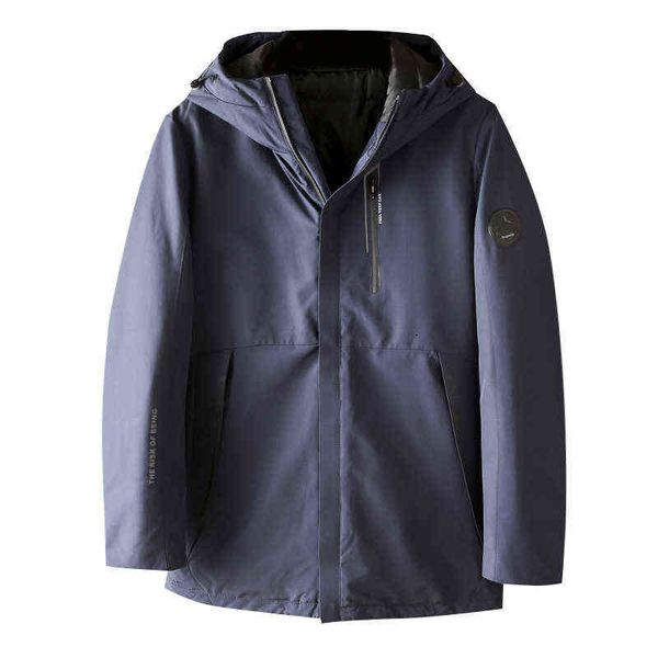 

cabinet removal winter warm down men's medium and long hooded b0212, Black