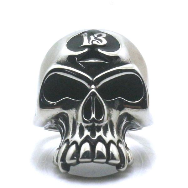 

cluster rings 316l stainless steel number 13 cool skull ring est, Golden;silver