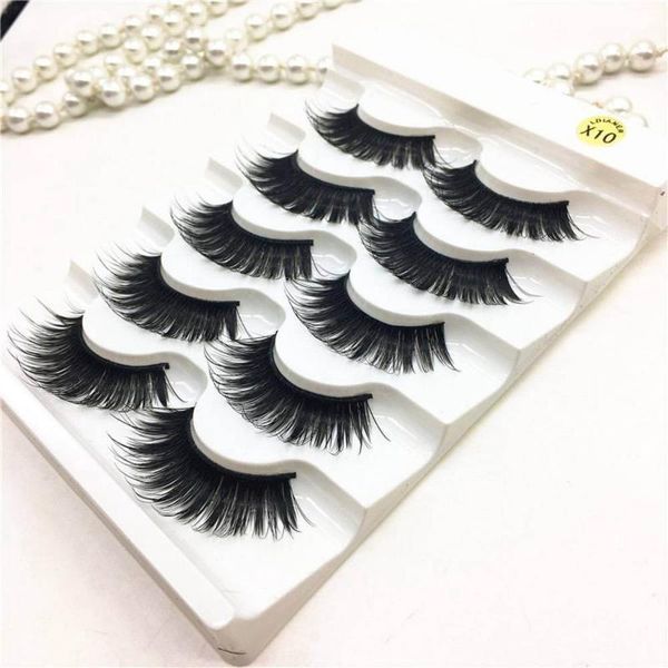 

false eyelashes 5/10/20 pairs of curling handmade natural long thick dramatic fake lashes extension set makeup tool
