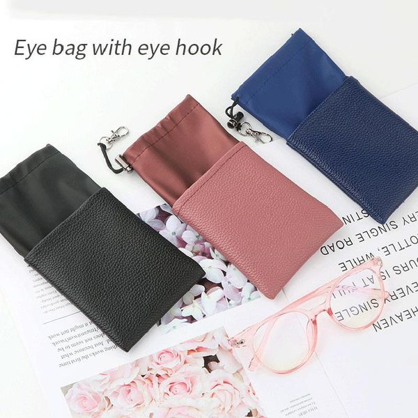 

other fashion accessories soft retro leather eyes reading glasses bag pu pocket pouch for men women sunglasses eyewear, Silver