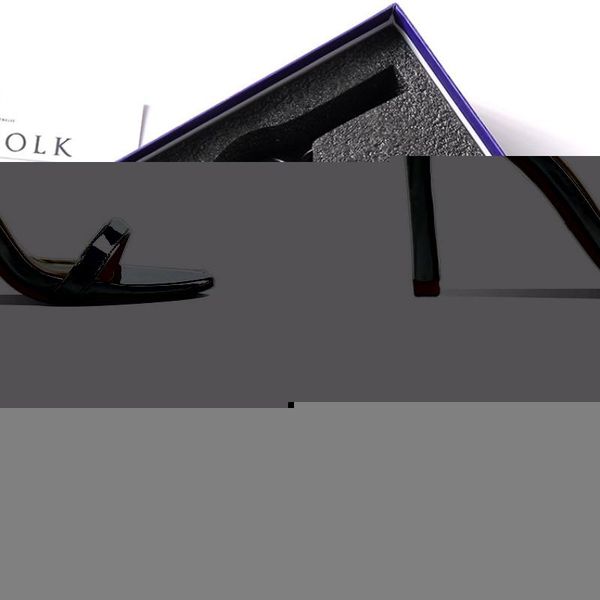 

famous luxury strappy sandals women stiletto high heels fashion strap ladies cover heel shoes, Black