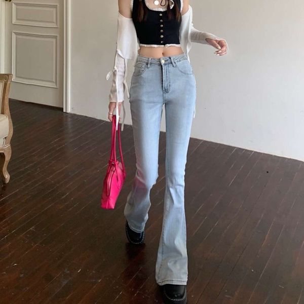 

high waist micro summer thin pants large size wide legs elastic tight pants, Blue