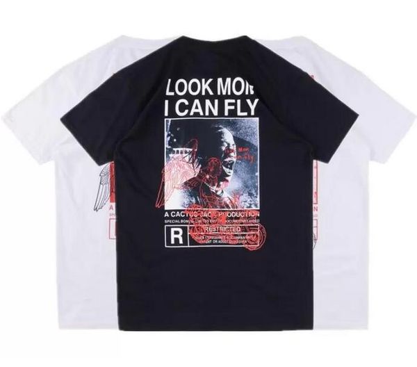 

travis scott jack t shirts cotton peripheral tour fashion short sleeve casual loose oversized t-shirt for men and women high street sty, White;black