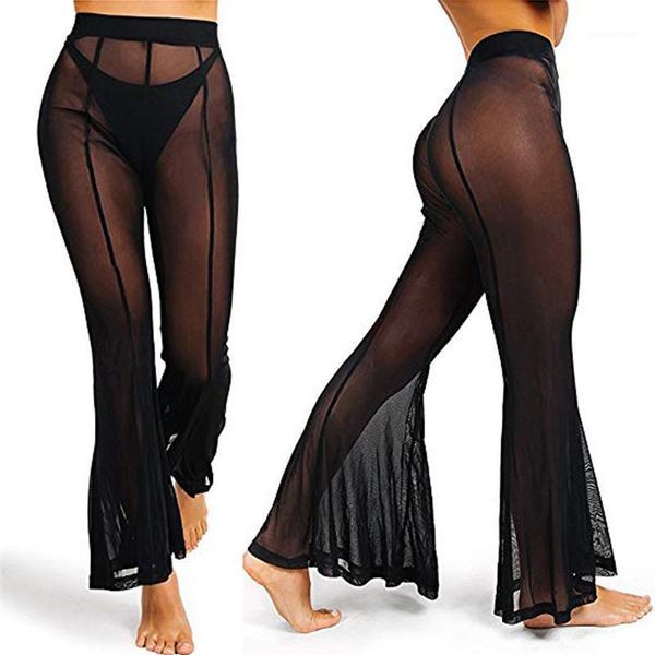 

women's swimwear women beach mesh bikini cover up bathing suit pantstrousers pants, White;black